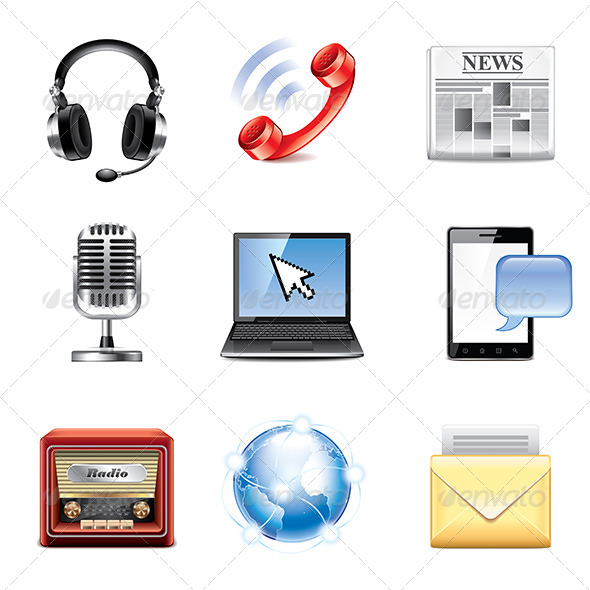 GraphicRiver Media and Communication Icons Set 8026970 GraphicRiver Media and Communication Icons Set 8026970