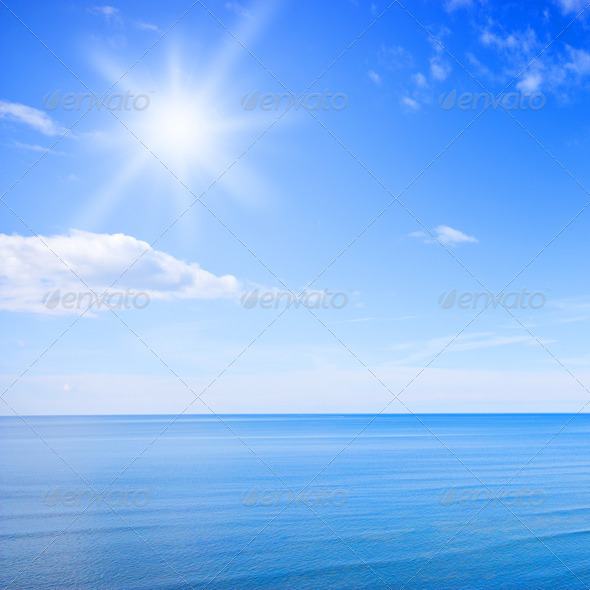 Blue sky and ocean