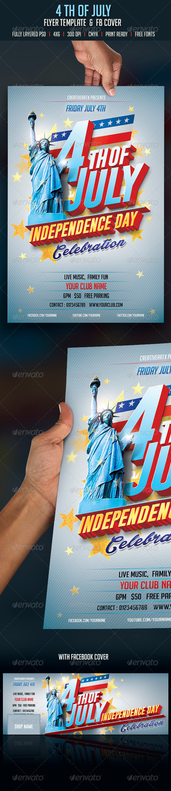 4th of July Flyer - Clubs & Parties Events