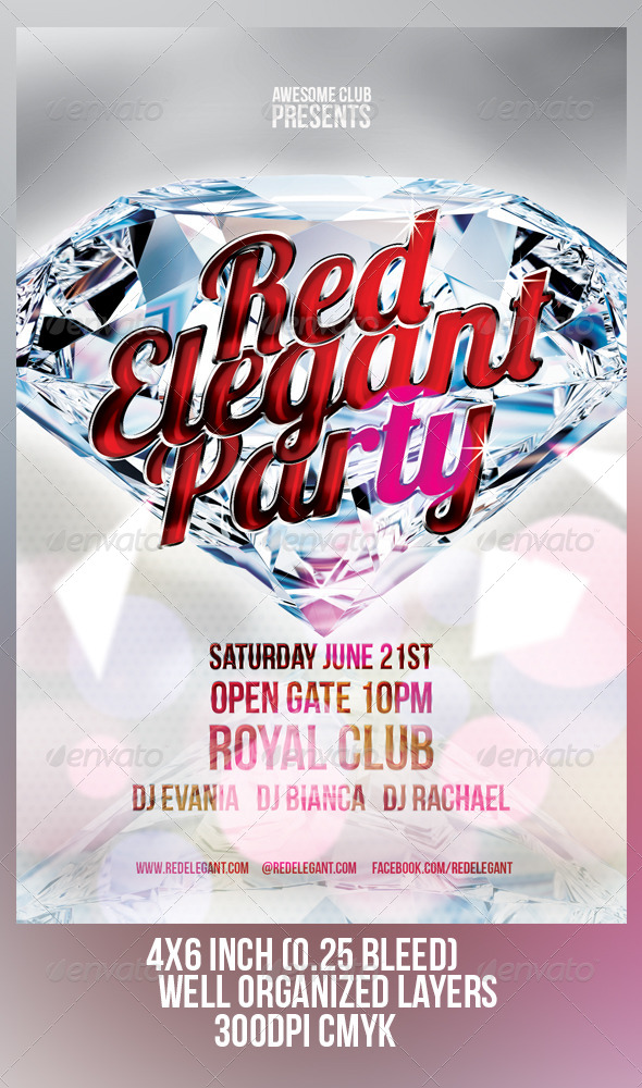 GraphicRiver Red Elegant Party Flyer Template 8027846 GraphicRiver Red Elegant Party Flyer Template 8027846