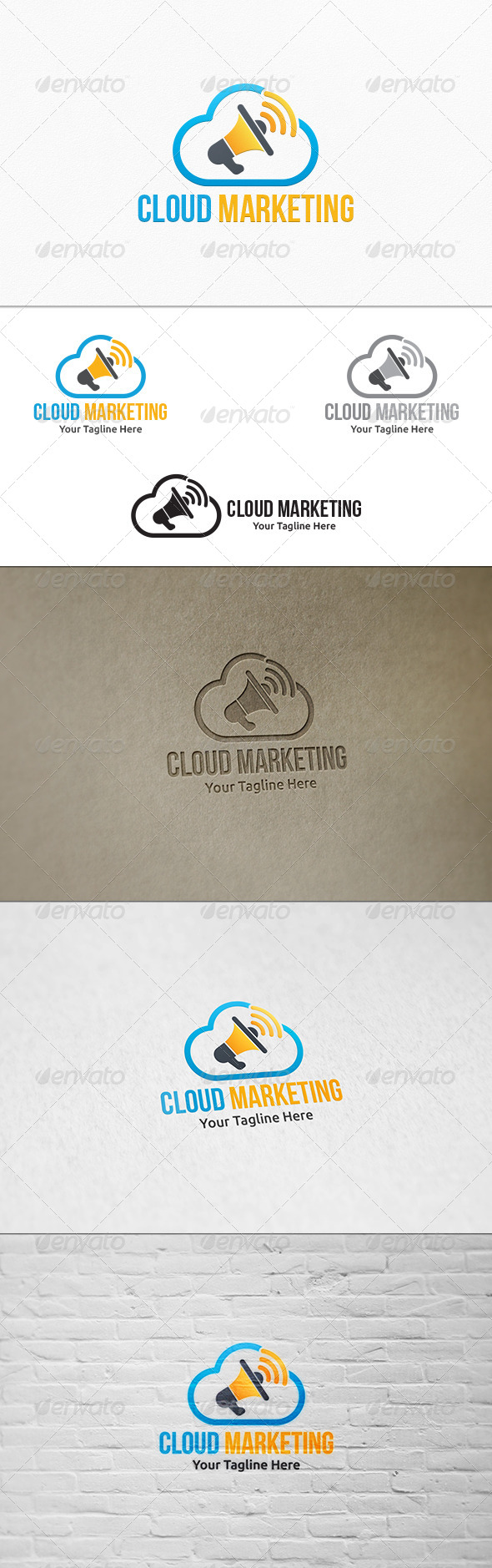 Cloud Marketing Logo Template Cloud Marketing Logo Template
