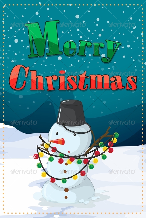 Christmas Card with Snowman