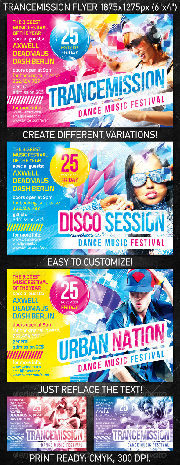 Trancemission Party Flyer - Clubs & Parties Events