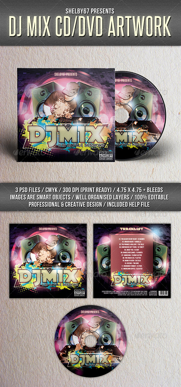 GraphicRiver DJ Mix Mixtape CD DVD Artwork Template 8033483 GraphicRiver DJ Mix Mixtape CD DVD Artwork Template 8033483
