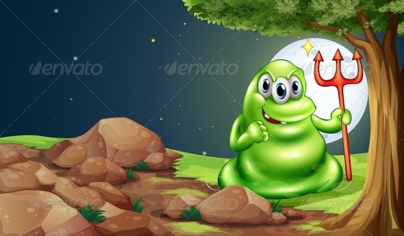 GraphicRiver Scary Monster Under Tree 8036368 GraphicRiver Scary Monster Under Tree 8036368
