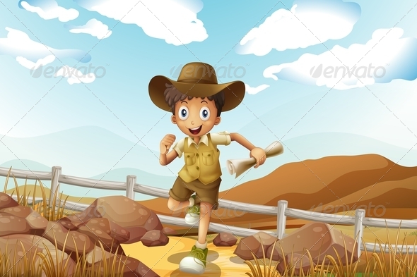 GraphicRiver Young Explorer Running with Map in Hand 8036569 GraphicRiver Young Explorer Running with Map in Hand 8036569