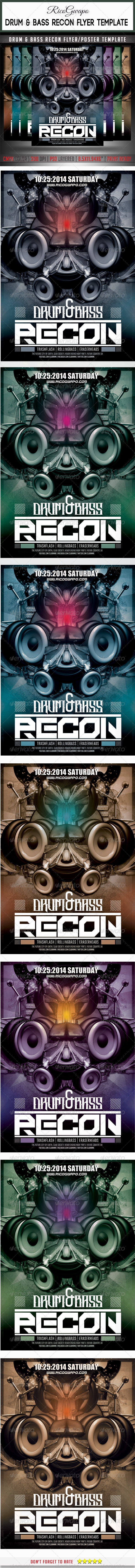 Drum & Bass Recon Flyer Poster Template Drum & Bass Recon Flyer Poster Template