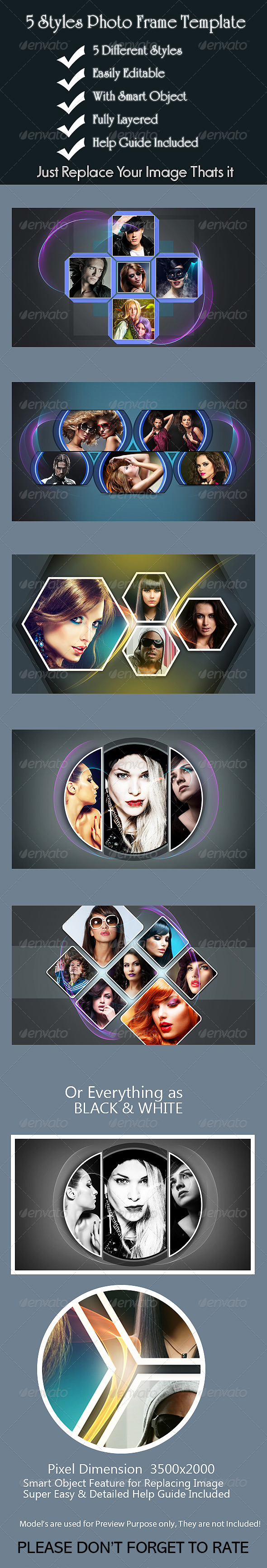 GraphicRiver 5 Styles Photo Frame Template 8037667 GraphicRiver 5 Styles Photo Frame Template 8037667