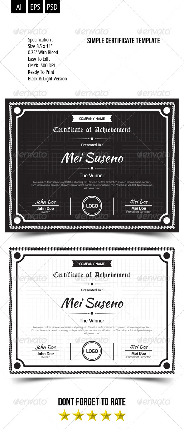 Simple Certificate Template Simple Certificate Template