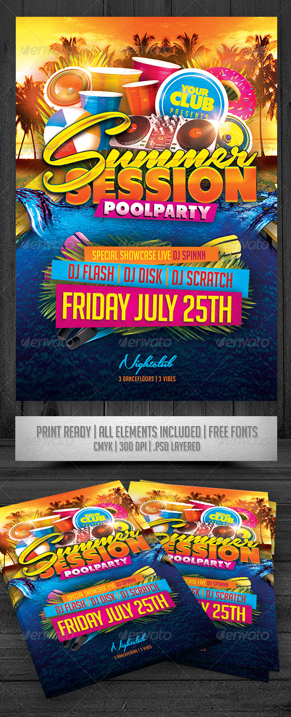 GraphicRiver Summer Session Pool Party Flyer 8038118 GraphicRiver Summer Session Pool Party Flyer 8038118