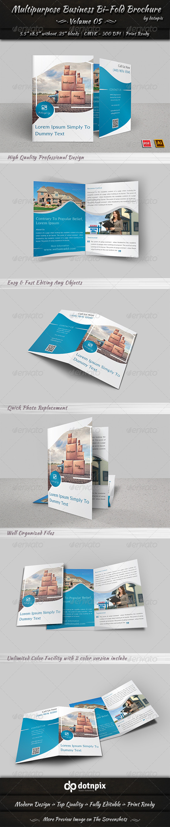 Multipurpose Business Bi-Fold Brochure Volume 5 Multipurpose Business Bi-Fold Brochure Volume 5