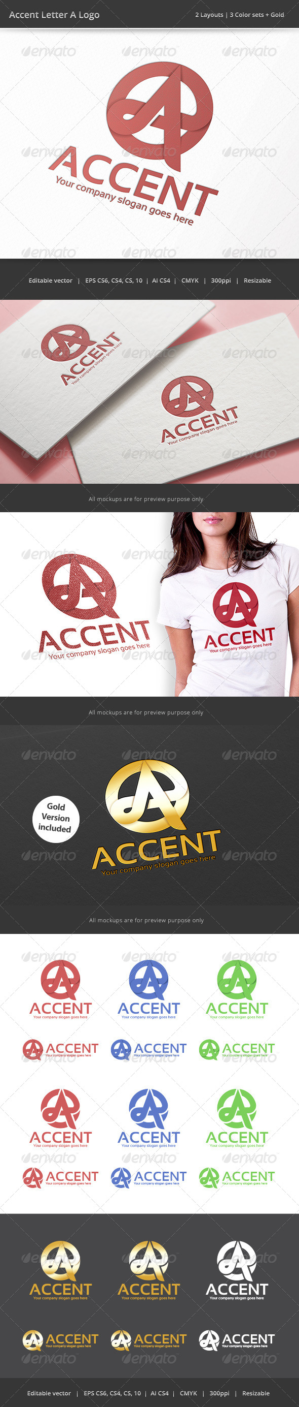 Accent Letter A Logo Accent Letter A Logo