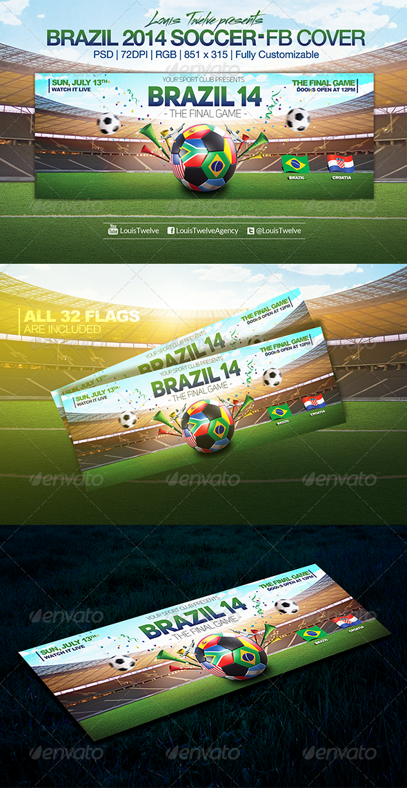 Brazil 14 Soccer Tournament | Facebook Cover - Facebook Timeline Covers Social Media
