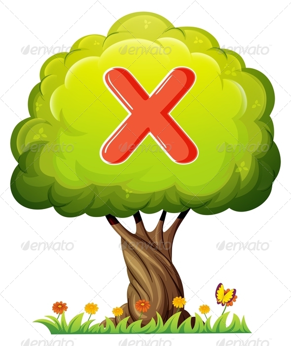 A Tree with Letter X A Tree with Letter X