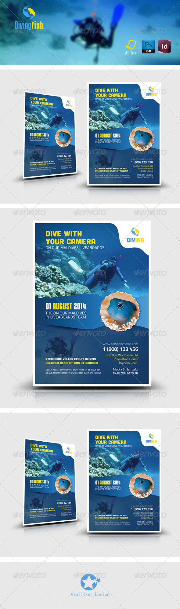 Ocean Diving Flyer Templates Ocean Diving Flyer Templates