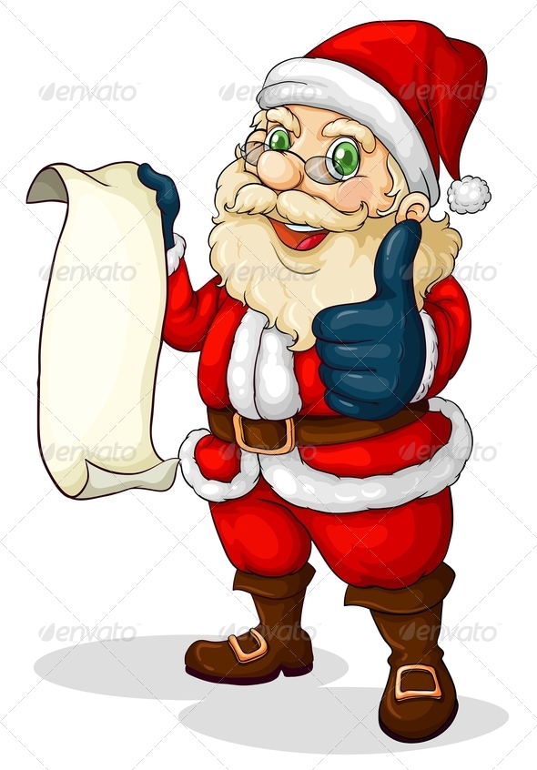Santa Holding an Empty List for Christmas Santa Holding an Empty List for Christmas