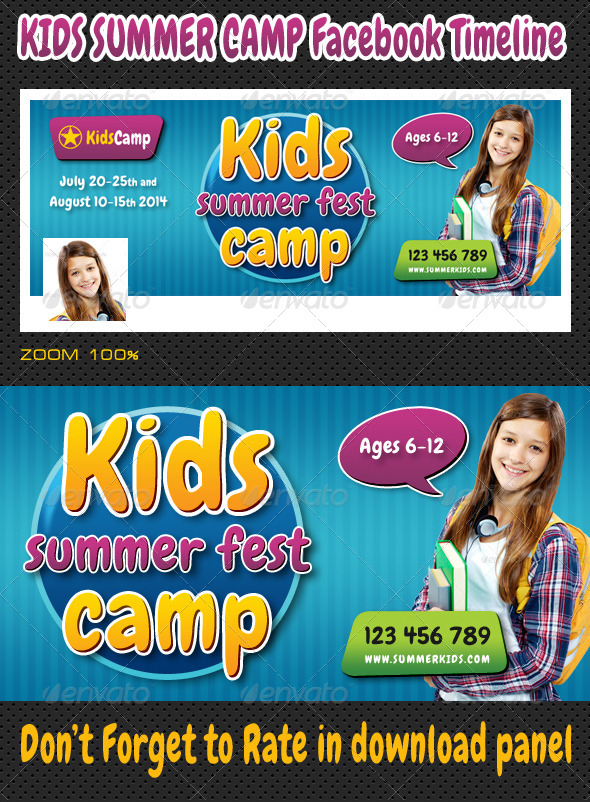 GraphicRiver Kids Summer Camp Facebook Timeline 8047002 GraphicRiver Kids Summer Camp Facebook Timeline 8047002