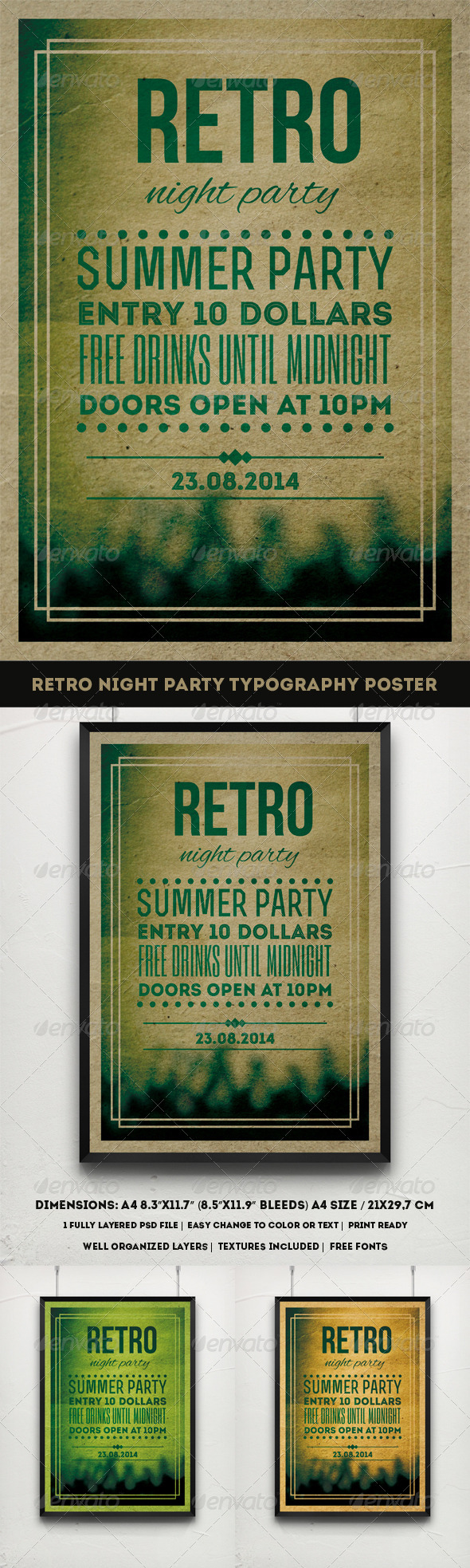 GraphicRiver Retro Night Party Typography Poster 8047667 GraphicRiver Retro Night Party Typography Poster 8047667