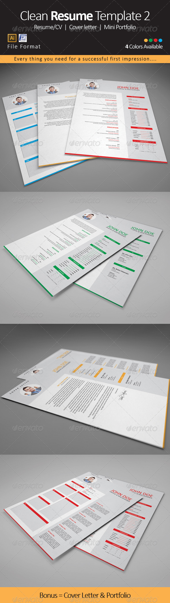 Clean Resume CV Template 2