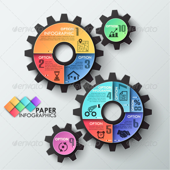 GraphicRiver Paper Infographic Template With 3 Gears 8050252 GraphicRiver Paper Infographic Template With 3 Gears 8050252
