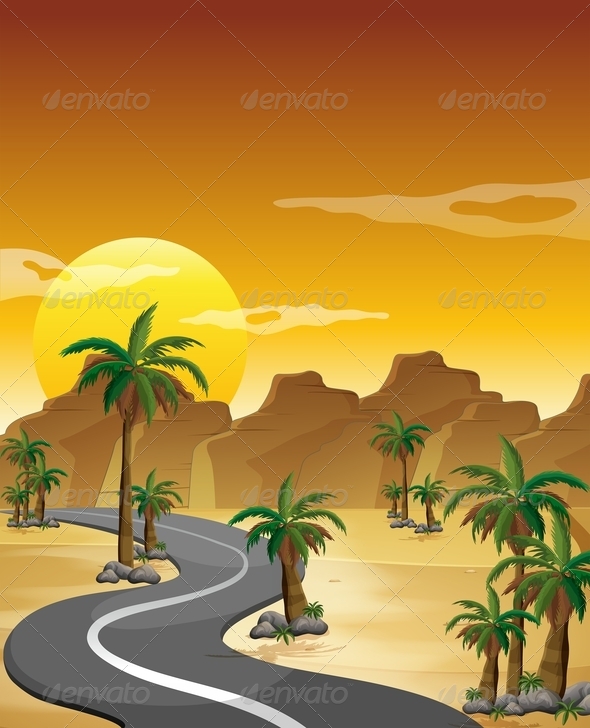GraphicRiver Desert with a Long and Winding Road 8051219 GraphicRiver Desert with a Long and Winding Road 8051219