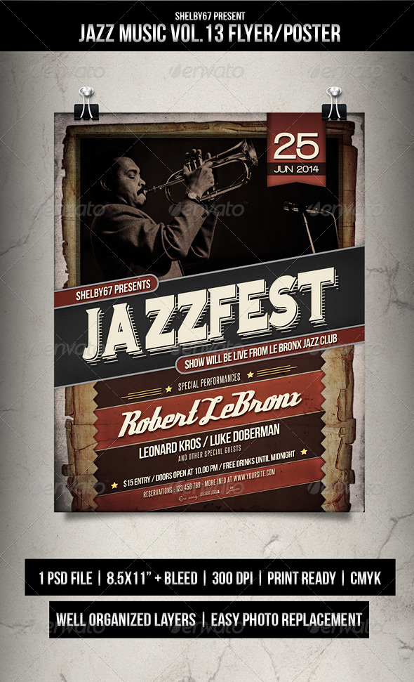 GraphicRiver Jazz Music Flyer Poster Vol.13 8051537 GraphicRiver Jazz Music Flyer Poster Vol.13 8051537