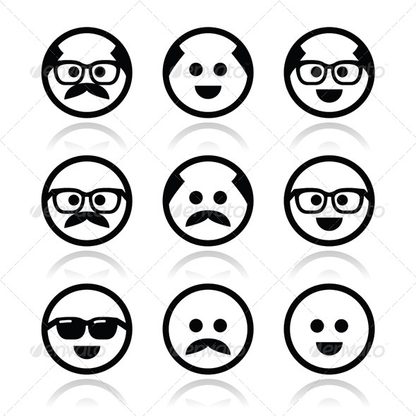 GraphicRiver Bald Men with Mustache and in Glasses 8054181 GraphicRiver Bald Men with Mustache and in Glasses 8054181
