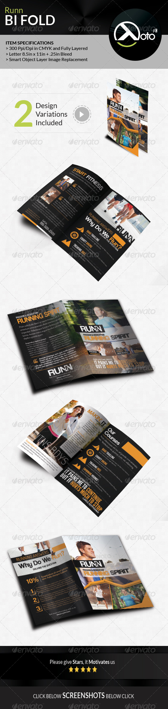 Runn Marathon Running Club Fitness Bifold Brochure Runn Marathon Running Club Fitness Bifold Brochure
