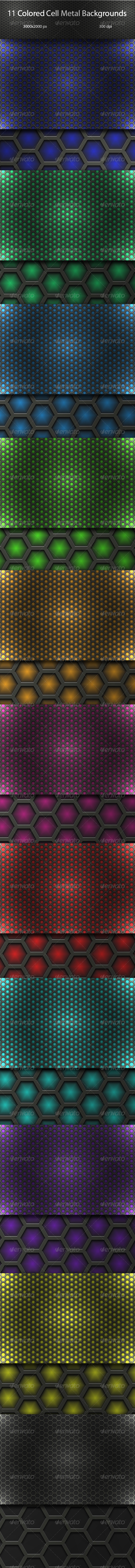 GraphicRiver Colored Cell Metal Backgrouds Set 8056466 GraphicRiver Colored Cell Metal Backgrouds Set 8056466