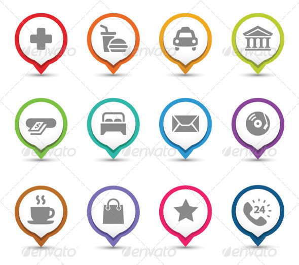 GraphicRiver Map Pins With Icons 8000069 GraphicRiver Map Pins With Icons 8000069