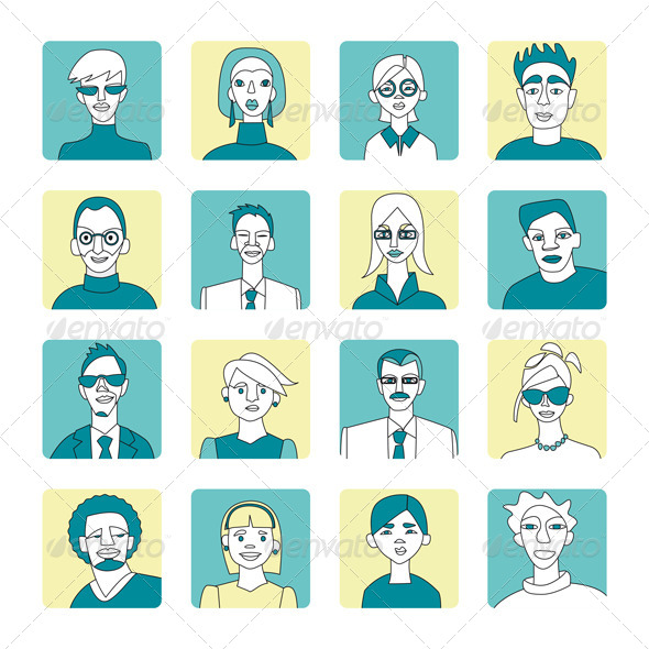 Blue and Yellow Avatar Set Blue and Yellow Avatar Set