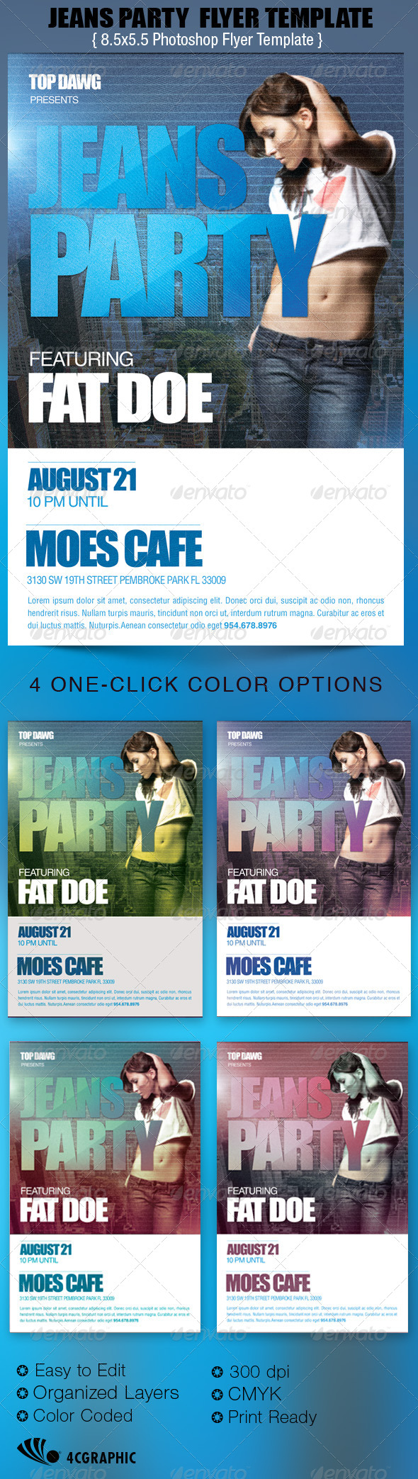 Jeans Party Flyer Template - Events Flyers