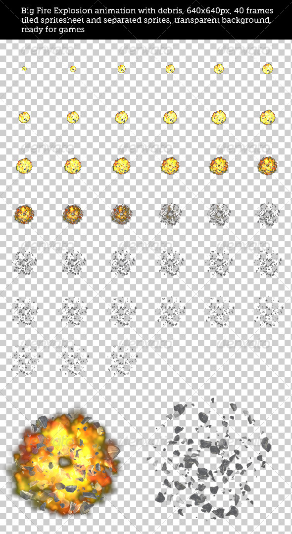 GraphicRiver Big Fire Explosion Animation With Debris 8062891 GraphicRiver Big Fire Explosion Animation With Debris 8062891