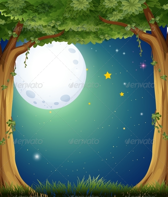 GraphicRiver A Forest and the Bright Moon 8064801 GraphicRiver A Forest and the Bright Moon 8064801