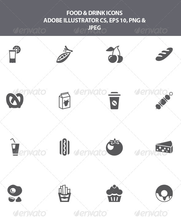 GraphicRiver Food and Drink Icons 8065015 GraphicRiver Food and Drink Icons 8065015