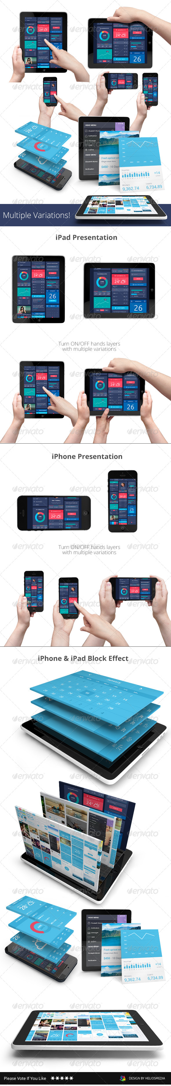 App UI Phone & Tablet Mock-up / Hands Holding