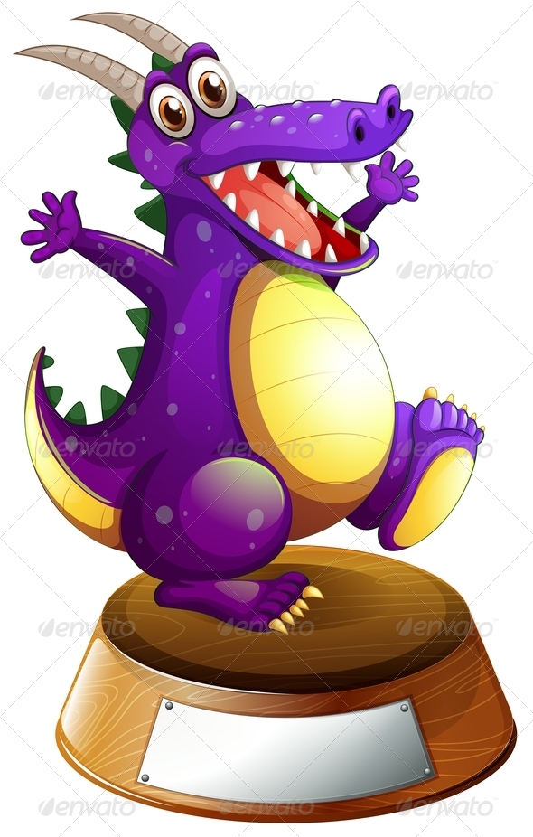 Dragon on Stand with Empty Label Dragon on Stand with Empty Label