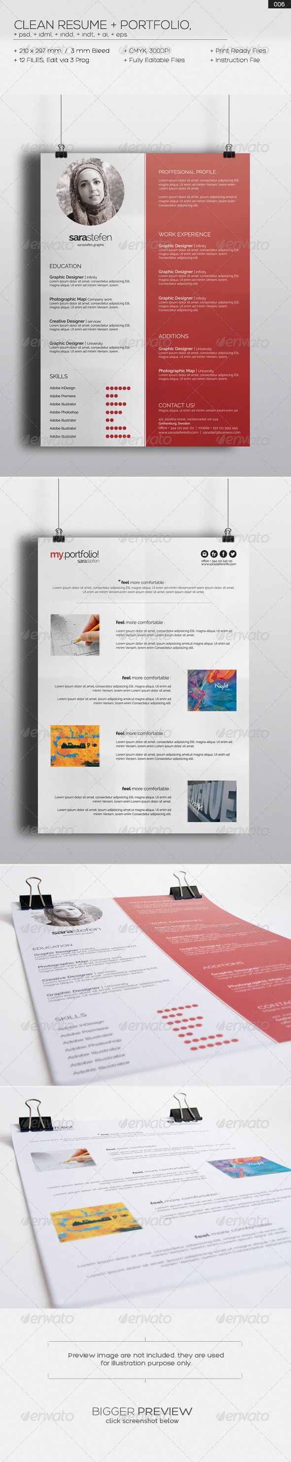 GraphicRiver Clean Resume & Portfolio 006 8067888 GraphicRiver Clean Resume & Portfolio 006 8067888