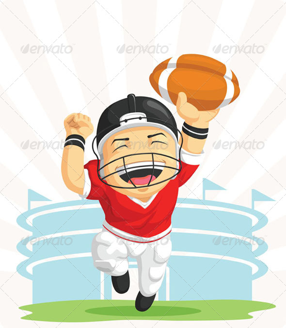 GraphicRiver Happy American Football Player 8067948 GraphicRiver Happy American Football Player 8067948