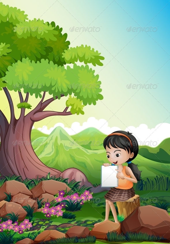 GraphicRiver Girl Doing Assignment Outdoors 8070894 GraphicRiver Girl Doing Assignment Outdoors 8070894