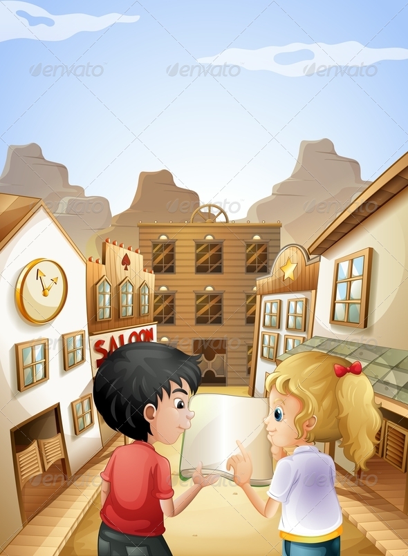GraphicRiver A Boy and a Girl with an Empty Book Talking 8071092 GraphicRiver A Boy and a Girl with an Empty Book Talking 8071092