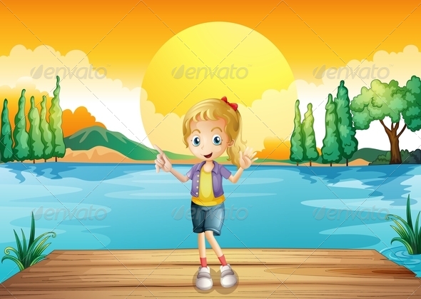 GraphicRiver A Young Girl Standing Above the Wooden Diving Board 8071108 GraphicRiver A Young Girl Standing Above the Wooden Diving Board 8071108