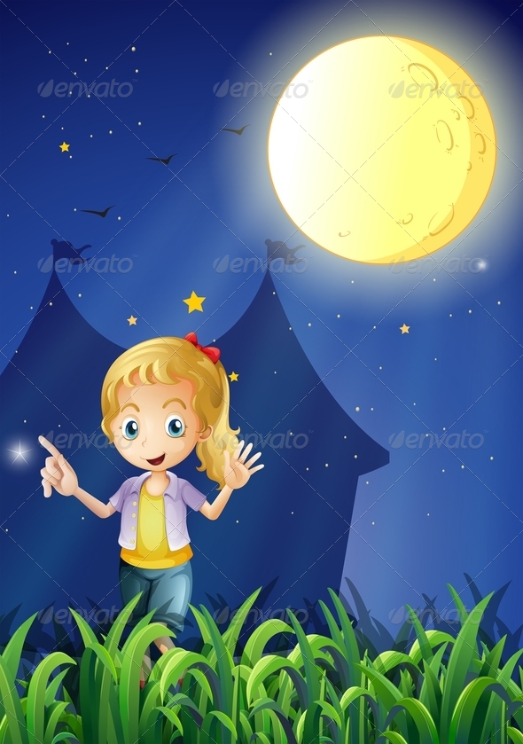 GraphicRiver A Girl Under the Bright Fullmoon 8071128 GraphicRiver A Girl Under the Bright Fullmoon 8071128
