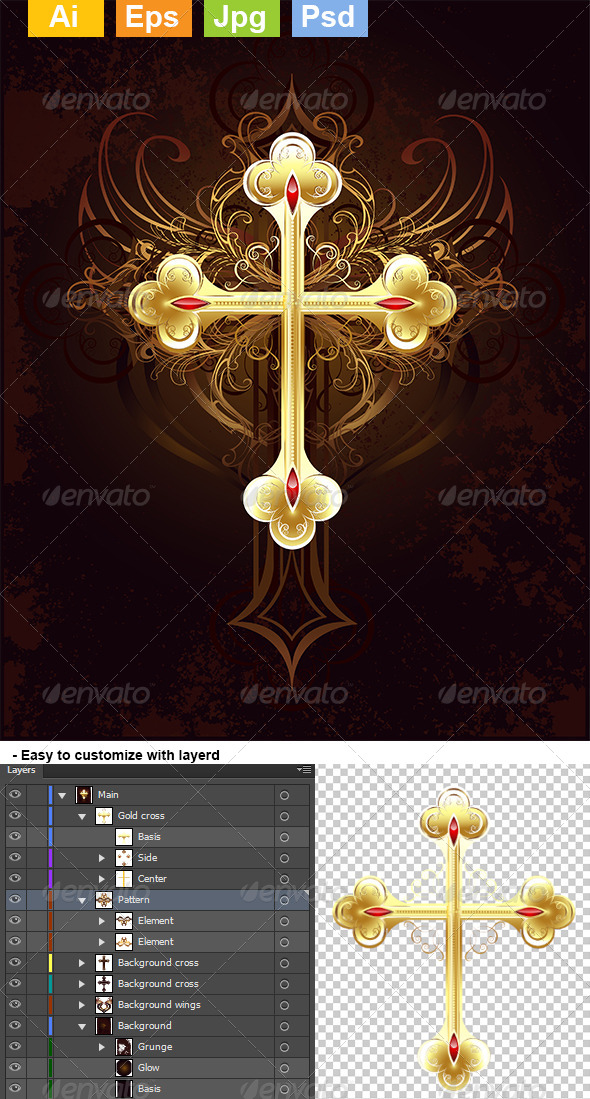 GraphicRiver Golden Cross 8071131 GraphicRiver Golden Cross 8071131