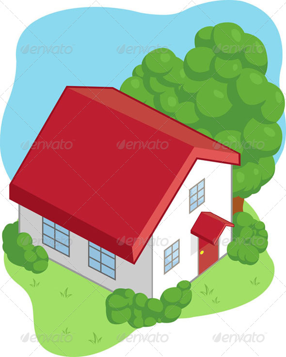 Isometric Cartoon House Isometric Cartoon House