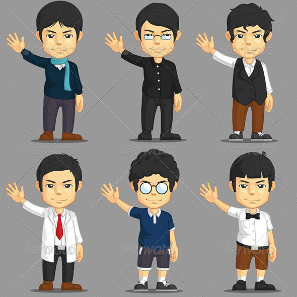 Cartoon Character Set Cartoon Character Set
