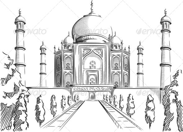 GraphicRiver Sketch of the Taj Mahal 8071533 GraphicRiver Sketch of the Taj Mahal 8071533