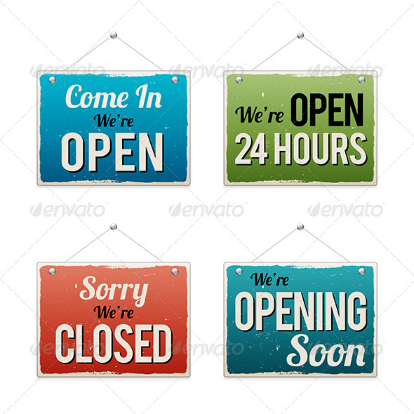 GraphicRiver Retro Business Open Sign 8071567 GraphicRiver Retro Business Open Sign 8071567