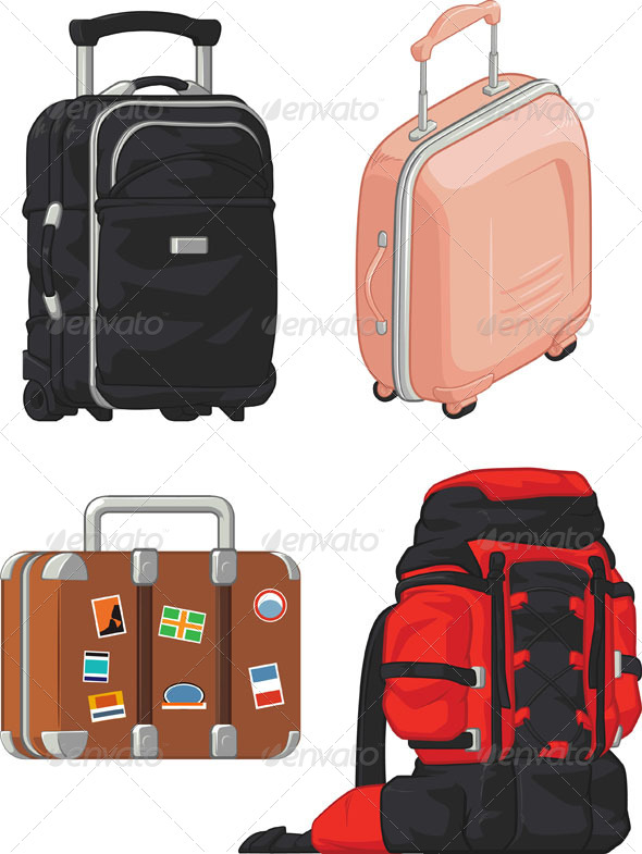 GraphicRiver Travel Suitcase and Bag Set 8071605 GraphicRiver Travel Suitcase and Bag Set 8071605