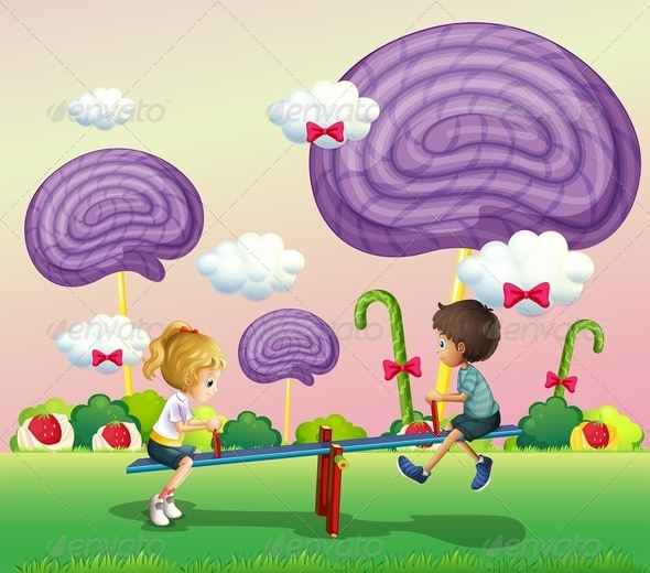 Kids Playing in Candyland Kids Playing in Candyland